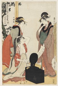 P.353-1945 Escena 6, Comparación de bellezas célebres y la liga leal, c.1797 de Kitagawa Utamaro